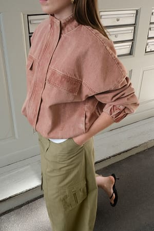 Mauve Chaqueta de twill recortada
