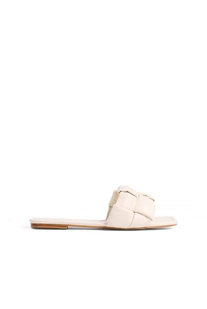 Crossed Puffy Slippers