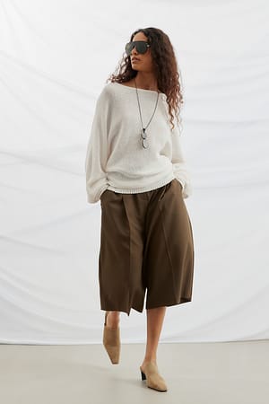 Brown Melange Culottebukser