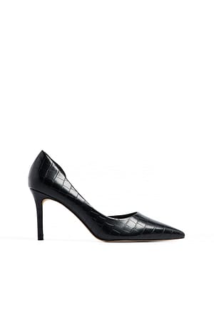 Black Stiletto-Pumps mit Cut-Out