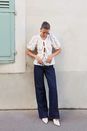 Puff Sleeve Tie Top