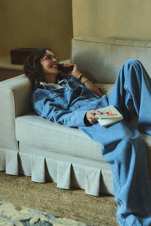 Mid Blue Wash Combinaison en denim