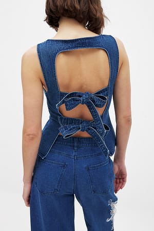 Denim Tie Top
