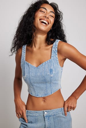 Korsettopp i denim