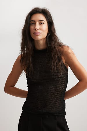 Distressed Halterneck Top