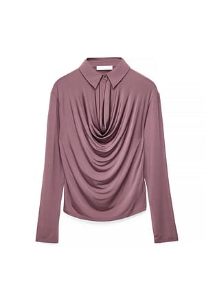 Lilac Hemd mit fallendem Kragen