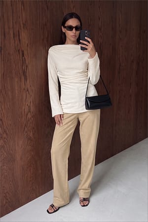 Offwhite Draped Structured Long Sleeve Top