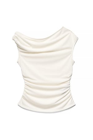 Offwhite Gedrapeerde top