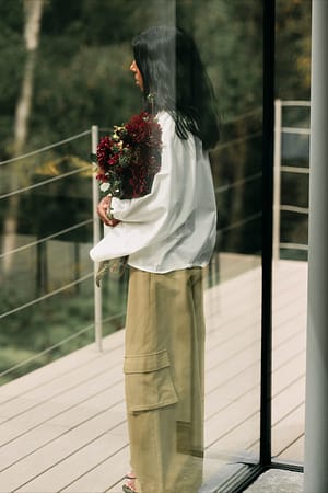 Olive Drawstring Detail Pocket Trousers
