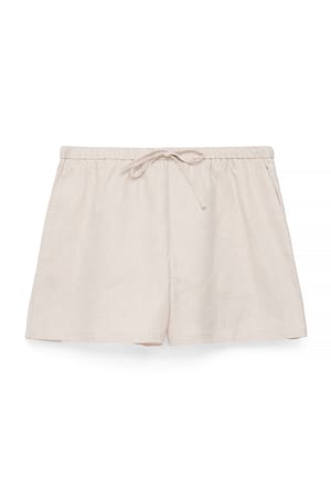 Beige Bomuldsshorts med løbegang