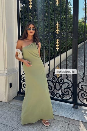 Jersey Asymmetrical Maxi Dress