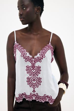 Light Blue Embroidered Singlet