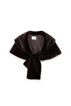 Dark Brown Faux Fur Cape