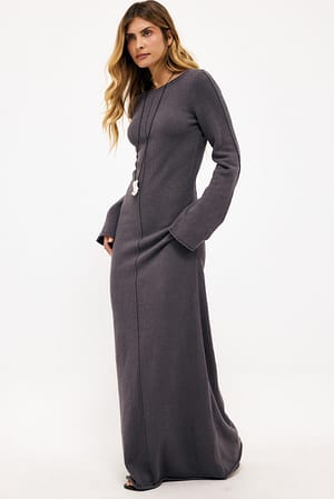Grey Vestido maxi de punto fino