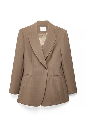 Light Brown Blazer oversize à épaules structurées