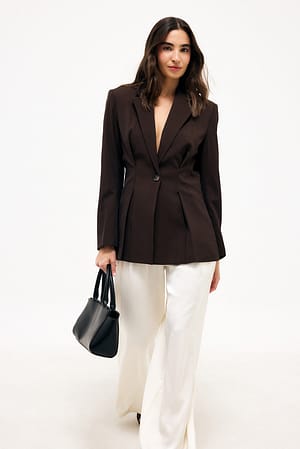 Brown Getailleerde blazer