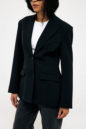 Black Fitted Hourglass Blazer
