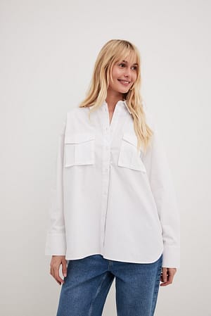 Flap Pocket Oversized Shirt