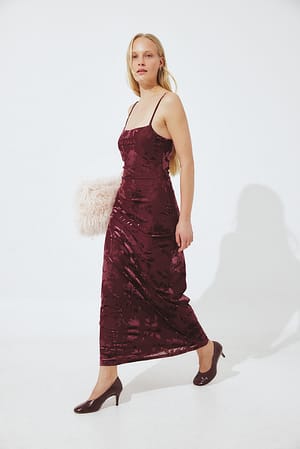 Plum Floral Print Maxi Dress
