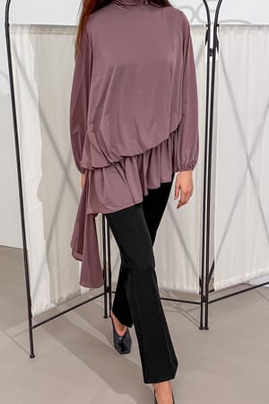 Lilac Flowy Balloon Sleeve Top