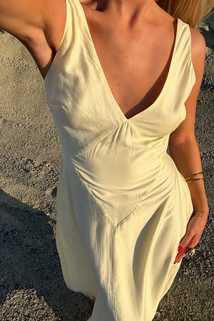 Light Yellow Flowy Maxi Dress