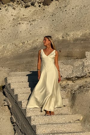 Light Yellow Robe maxi fluide