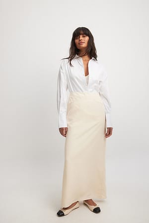 Flowy maxi-rok met zakdetail