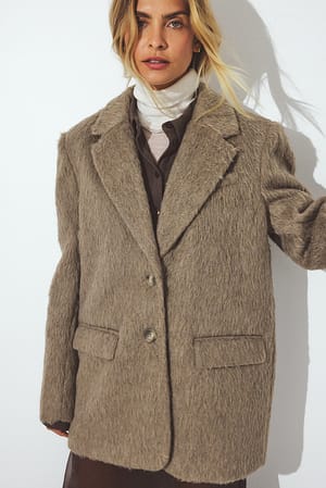 Mauve Fluffy Blazer