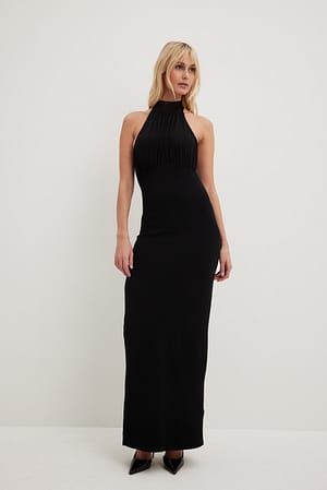 Front Draped Tie Maxi Dress