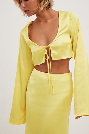 Front Tied Satin Top