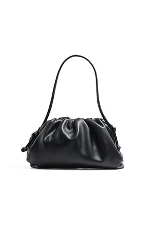 Black Gathered Detail Clutch