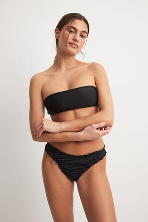 Bikinibyxa Med Hög Skärning Och Rynk