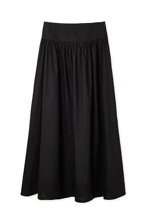 Gathered Maxi Cotton Skirt