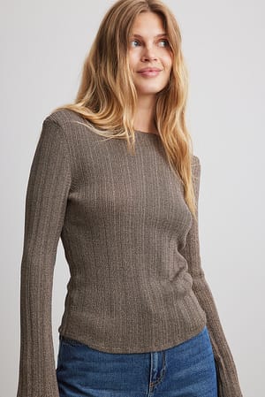 Glitter Knitted Deep Back Top