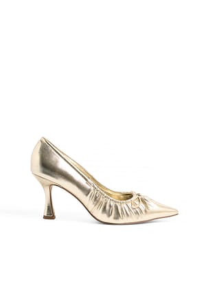 Rose Gold/Peach Pumps mit goldener Schleifendetail