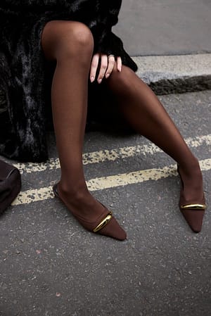 Brown Gold Detail Pumps