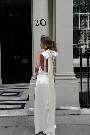 Halterneck Bow Detail Maxi Dress