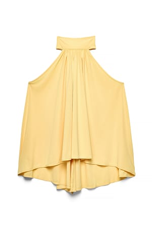 Bright Yellow Halterneck Flowy Tie Top