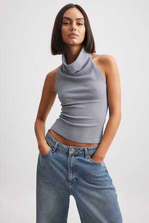 Halterneck Glitter Top