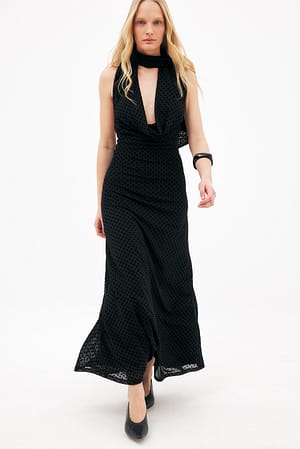 Black Halterneck Maxi Dress