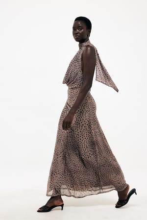 Leopard Halterneck Maxi Dress