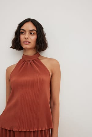 Halterneck Pleated Top