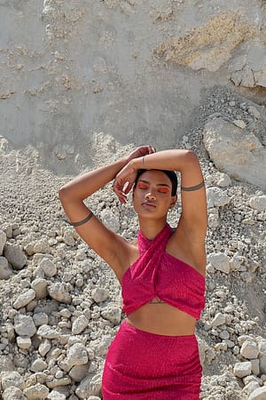 Halterneck Sequin Top