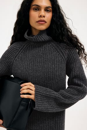 Grey Melange Jersey de punto grueso extragrande