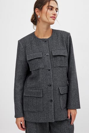 Grey Herringbone Jacket
