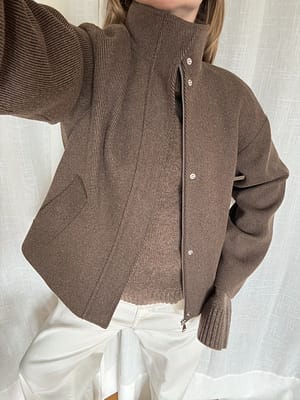 Brown High Neck Jacket