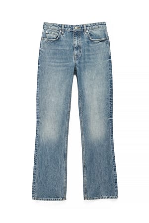 Light Blue Jean évasé taille haute