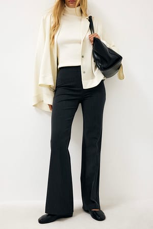Dark Grey High Waist Stretch Pants