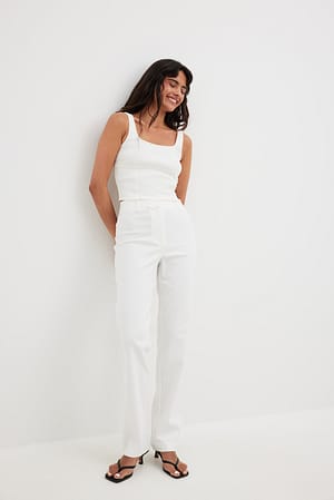 High Waisted Stretch Trousers