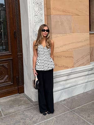 All Over Print Neckholder-Westen-Top aus Leinen-Lyocell-Mix
